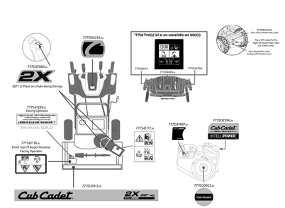 Part Location Diagram of 777D37407 MTD LABEL-SNW-ENG-357-